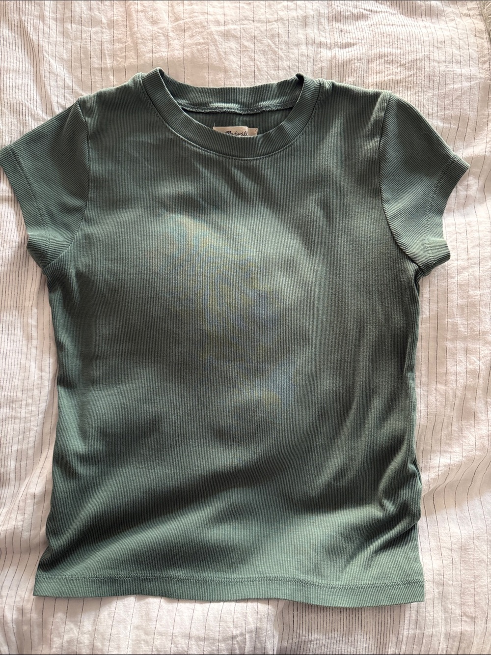Madewell Women’s Short Sleeve Ribbed Tee - Dusty Sage